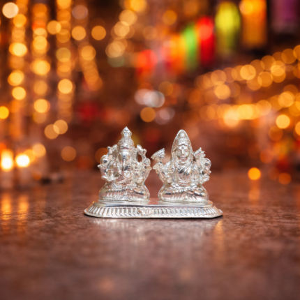 Divine Silver Laxmi Ganesh Murti – Pure Silver Idol Set
