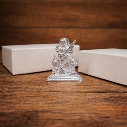 Pure Silver Saraswati Murti – Embodiment of Knowledge and Wisdom