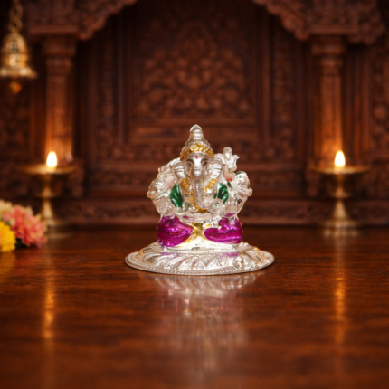 Pure Silver Ganesha Murti – Lord of Success and Remover of Obstacles