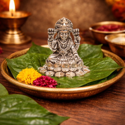 Pure Silver Laxmi Murti – Graceful Goddess Laxmi Idol