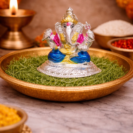 Silver Ganesha Murti – Symbol of Wisdom, Success, and Blessings