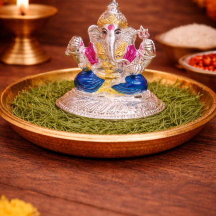 Silver Ganesha Murti – Symbol of Wisdom, Success, and Blessings