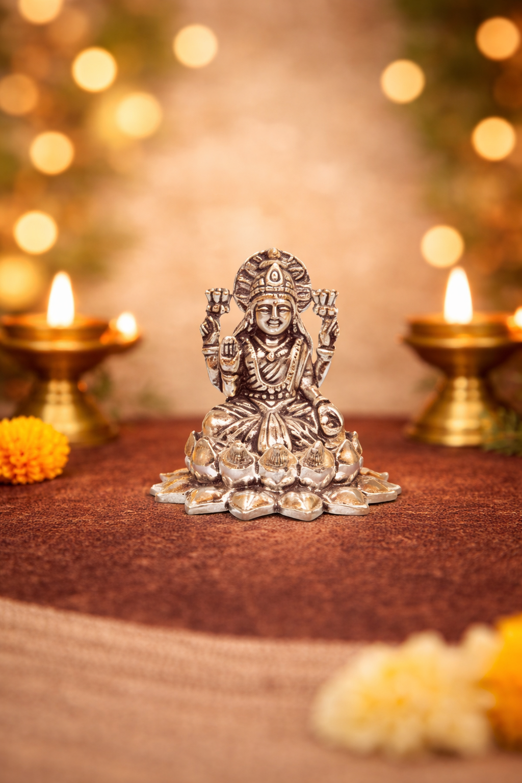 ChatGPT Image Mar 22, 2026, 06_08_30 PM Pure Silver Laxmi Murti – Silver Goddess Laxmi Idol