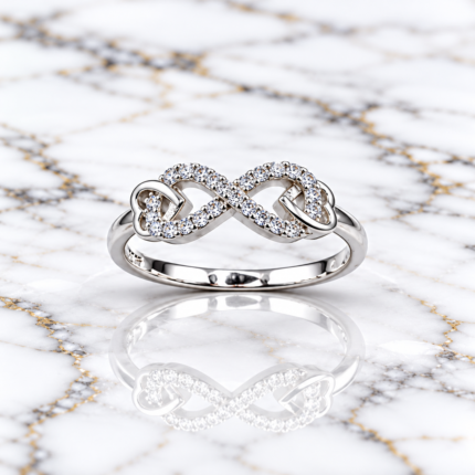 Elegant Infinity Design Sterling Silver Ring
