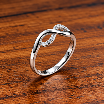 Graceful Silver 925 Infinity Ring for Women