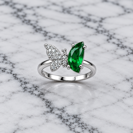 Ladies' Elegant Silver 925 Butterfly Ring