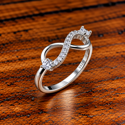 Infinity Loop Design Ring in Silver 925
