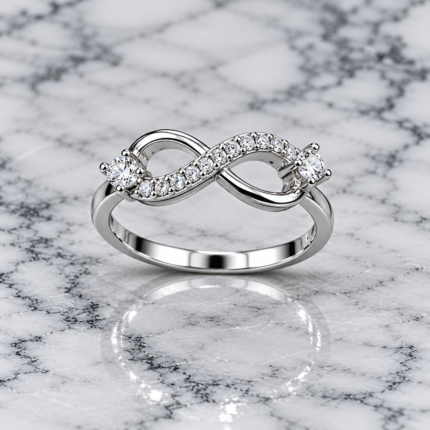 Infinity Loop Design Ring in Silver 925