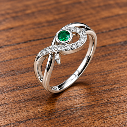 Infinity Loop Design Ring in Silver 925