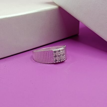 Bold Pure Silver Gents Ring