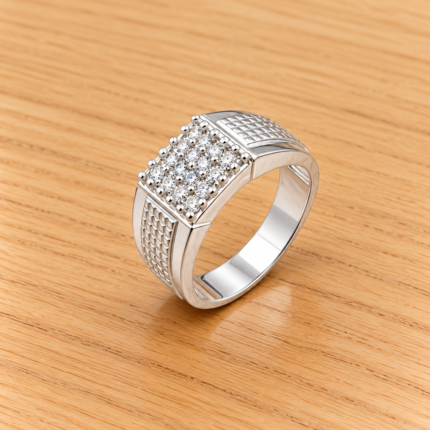 Bold Pure Silver Gents Ring