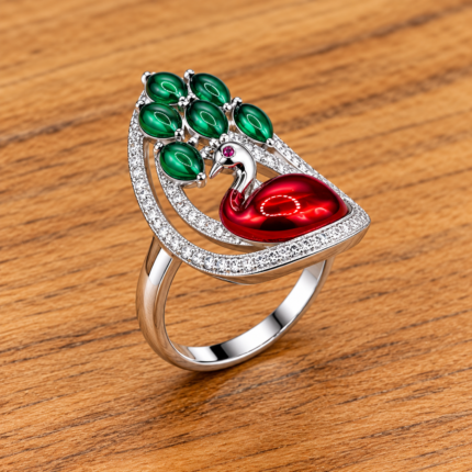 Majestic Silver 925 Peacock Ring for Ladies