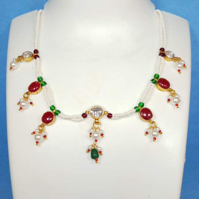 Majestic Silver Kundan Necklace – Handcrafted Royal Elegance