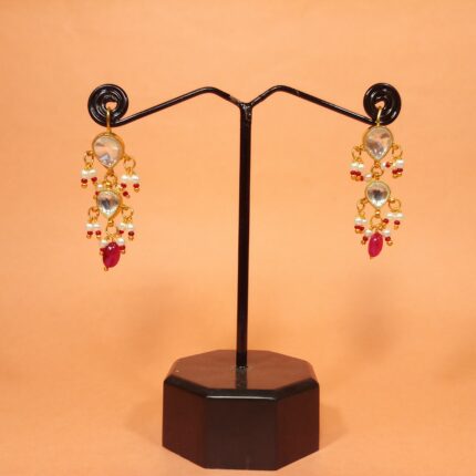 Silver Kundan Earrings