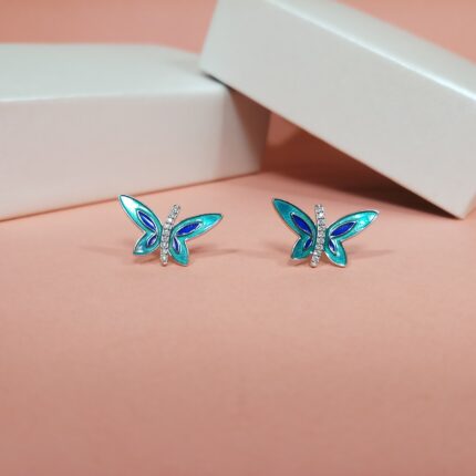 Elegant Butterfly Design Silver Tops for Women