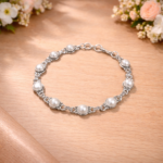 Elegance in Pearls: Sterling Silver Moti Bracelet