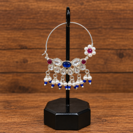 925 Silver Kundan Nath – Exquisite Traditional Bridal Nose Ring