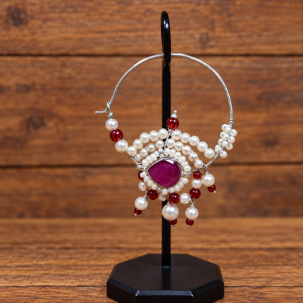 925 Silver Kundan Nath – Traditional Nose Ring with Exquisite Kundan Stones