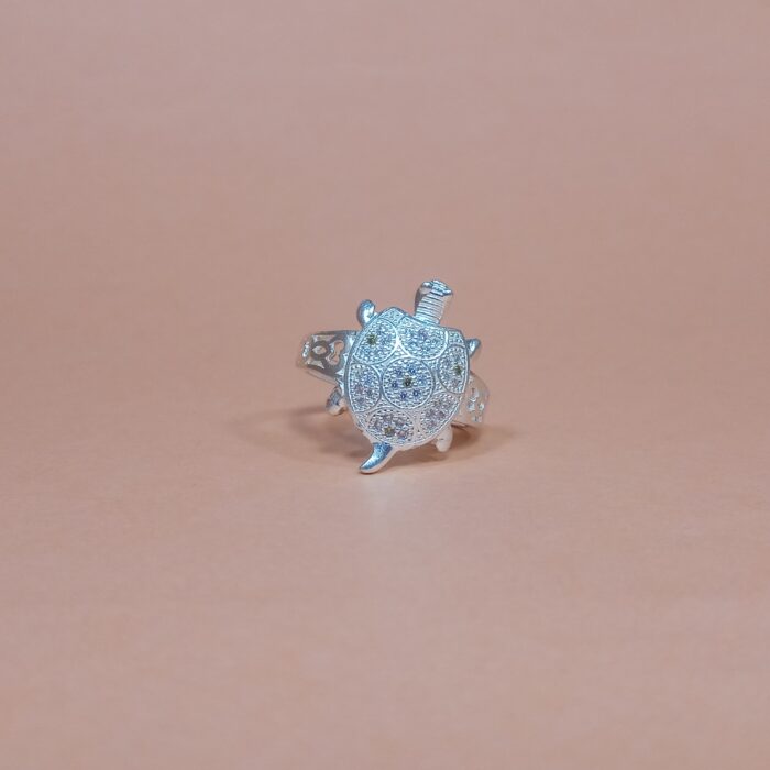 Chic Silver Tortoise Unisex Ring