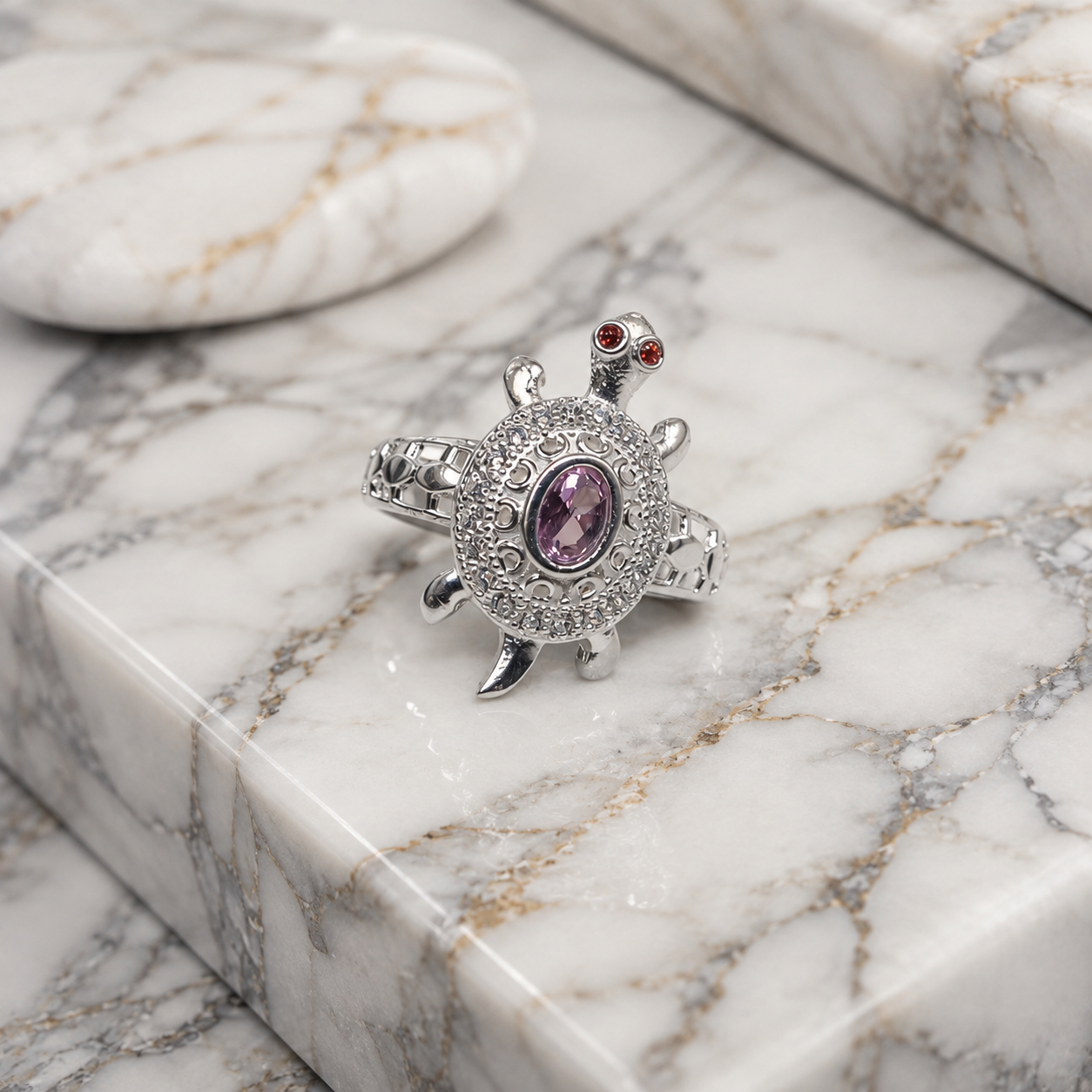 ChatGPT Image Aug 1, 2026, 02_53_34 PM Tortoise Motif Pure Silver Ring – Trendy and Unique