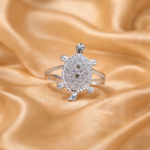 Elegant Silver Tortoise Ring – Symbol of Luck