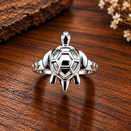 Stylish Silver Tortoise Ring – A Symbol of Prosperity