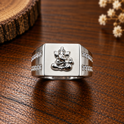Sacred Silver God Ganesha Idol Ring