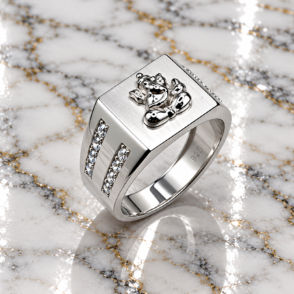 Sacred Silver God Ganesha Idol Ring