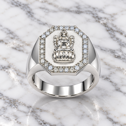 Elegant Silver Goddess Laxmi Blessing Ring