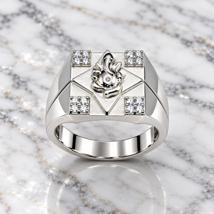 edit silver ring with marbel background remove wax enhance silver finishing