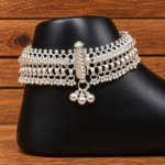 Stylish Silver Payal with Intricate Design