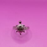 Graceful Silver Tortoise Design Ring