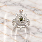 Graceful Tortoise Design Pure Silver Ring