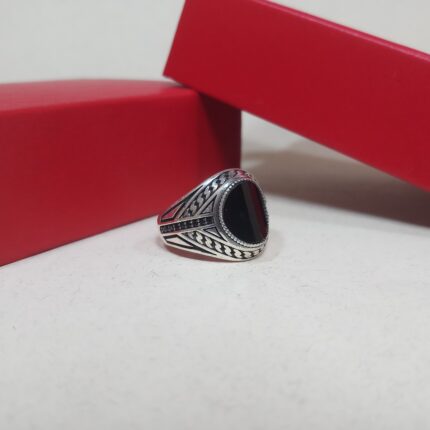 Ratriya: Mystical Black Stone Gents Ring