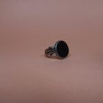 Rajshyam: Regal Black Stone Men's Ring with Turkish Flair