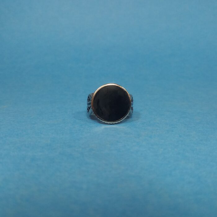 Rajshyam: Regal Black Stone Men's Ring with Turkish Flair