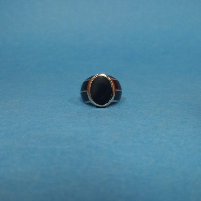 Kaalmani: Black Stone Turkish-Inspired Men's Ring