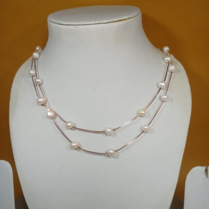 Elegant Women’s Sterling Silver Necklace with Pearls – Perfect Gift