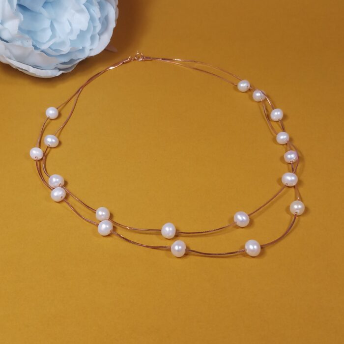 Elegant Women’s Sterling Silver Necklace with Pearls – Perfect Gift