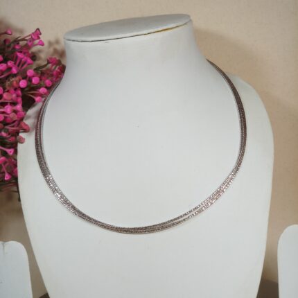 925 Sterling Silver Italian 3 Layer Necklace Set for Special Occasions