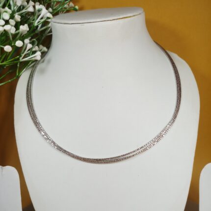 925 Sterling Silver Italian 3 Layer Necklace Set for Special Occasions