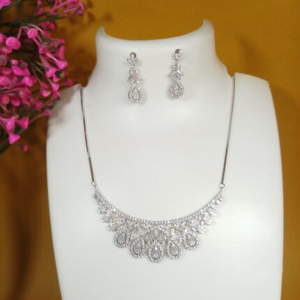 Premium Indian Design Sterling Silver Necklace Set