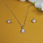 Sterling Silver Meenakari Pendant Set for Women