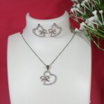 925 Silver Infiity Heart Pendant Set for Traditional Elegance