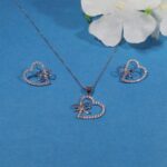 925 Silver Infiity Heart Pendant Set for Traditional Elegance