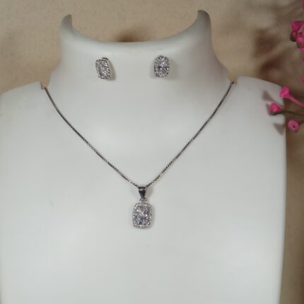 Sterling Silver Devika Pendant Set with Matching Earrings