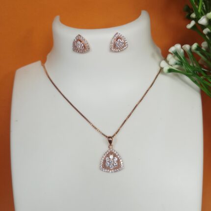 Handcrafted 925 Silver Pendant Set with Matching Earrings