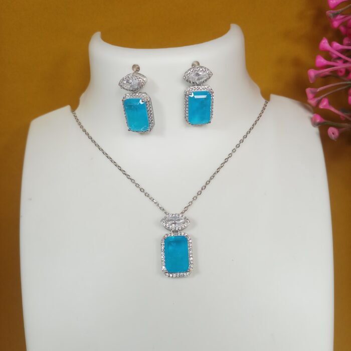 Rajwadi Chandi 925 Pendant Set for Women