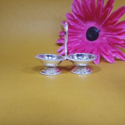 Pure Silver Pooja Haldi-Kumkum Container