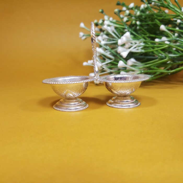 Silver Haldi-Kumkum Case for Indian Rituals